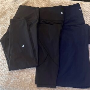 #3 Bundle Lululemon size 10-3 pair bundle Blue 23’ flare Black 25’ Black 23’